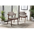 thumbnail image 2 of Bowery Hill Mid-Century Dining Chair in Gray Linen Fabric (Set of 2), 2 of 6