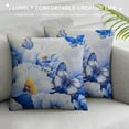 thumbnail image 3 of Leisuo Pillow Butterfly Freshness Color Fairy Summer Flowers Petal Hydrangeas Iris Nature Sofa Throw Pillow Cover Decorative Pillow Case for Couch Bed Car White, 3 of 5