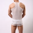 thumbnail image 4 of Penkiiy Top de malla para hombres Fishnet Tank Tops Muscle Rave sin mangas Ver a través de las camisas, 4 of 9