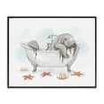 thumbnail image 2 of Stupell Industries Manatee Sea Life Swimming Bathtub Bathroom Painting Graphic Art Gray Framed Art Print Wall Art, Design by Ziwei Li, 2 of 5