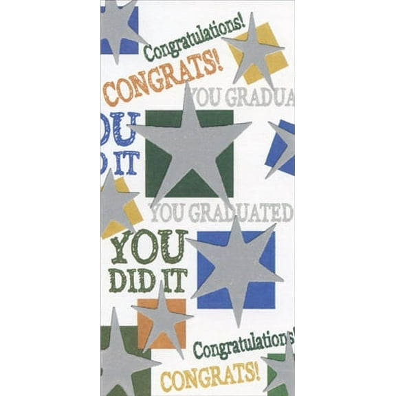Freedom Greetings Silver Stars Congratulations Graduation Money Holder