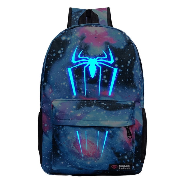 Mochila escolar Spider-man Marvel que brilla en la oscuridad para niños. Spider Spider Man
