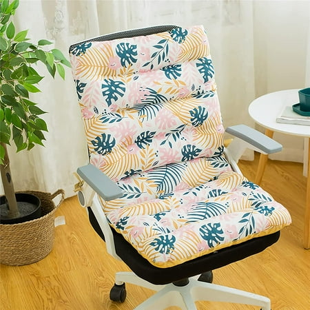 

DanceeMangoo Non-Slip Rocking Chair Cushions Backrest Seat Cushion for Office Chair Desk Seat Cotton Linen Fabric Relax Lazy Buttocks (plantains (Cotton Linen) L)