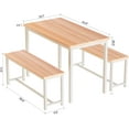 thumbnail image 4 of Cvortll Dining Table Set for 2, 43" Farmhouse Kitchen Table with 2 Wood Bench, 3-Pieces Rectangle Dinette Set for Dining Room, Breakfast Nooks, Small Space, 4 of 7