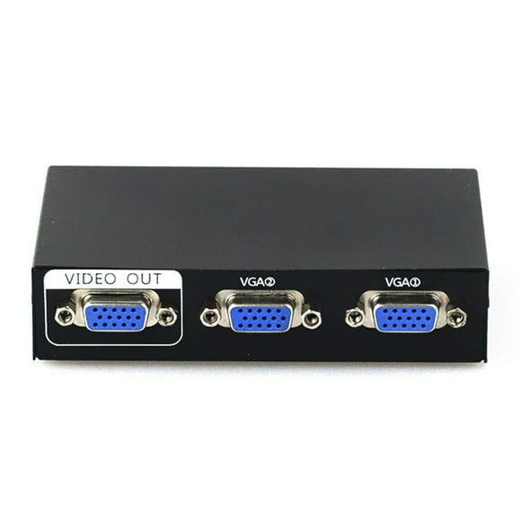 Sidaley Conmutador de señal VGA de 2/4 en 1 salida, ordenador portátil, de escritorio, convertidor de vídeo, interruptor VGA de 1080P Sistemas de cine en casa negro 2 en 1 fuera