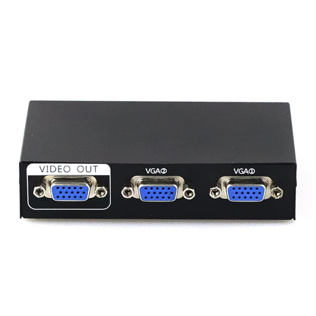 Inteprter Conmutador de señal VGA de 2/4 en 1 salida, ordenador portátil, de escritorio, convertidor de vídeo, interruptor VGA de 1080P Sistemas de cine en casa negro 2 en 1 fuera