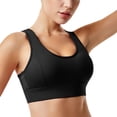thumbnail image 2 of iHPH7 Sports Bra for Women Push Up Medium Support Workout Crop Tops Racerback Padded Yoga Bra Athletic Activewear for Gym Running Fitness Seamless Comfort Bralette Black L, 2 of 6