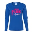 thumbnail image 2 of I Wear Pink for My Aunt Survivor Awareness Womens Graphic Long Sleeve T-Shirt, Royal, Small, 2 of 3