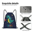thumbnail image 5 of Drawstring Backpack - Dinosau Space Explorer Splash Proof Small Drawstring Gym Bag for Women Men, Cinch Sports String Bag Backpack for Travel Swimming Beach, 5 of 8
