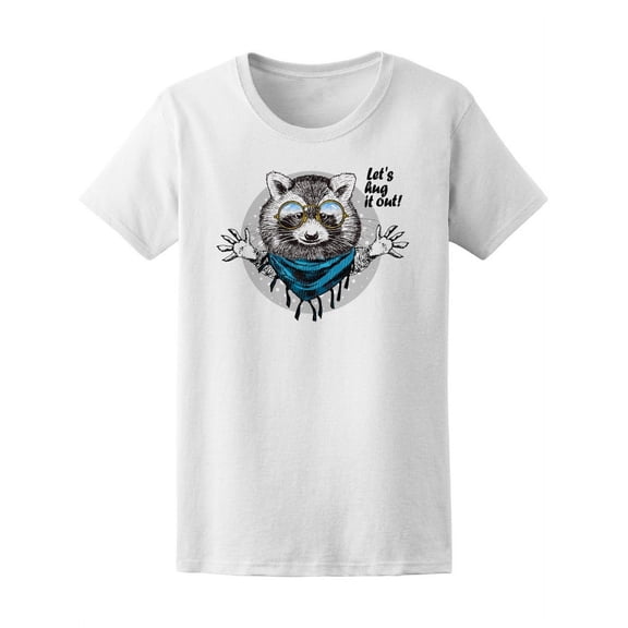 Dressed Raccoon With Glasses T-Shirt Women -Image by Shutterstock, Female x-Large