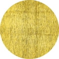 thumbnail image 1 of Ahgly Company Machine Washable Indoor Round Abstract Yellow Modern Area Rugs, 3' Round, 1 of 4