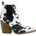 thumbnail image 2 of ARiderGirl Dako Womens Western Cowboy Booties with Stacked Leather Heel Slip on Cow Print Ankle Booties, 2 of 4