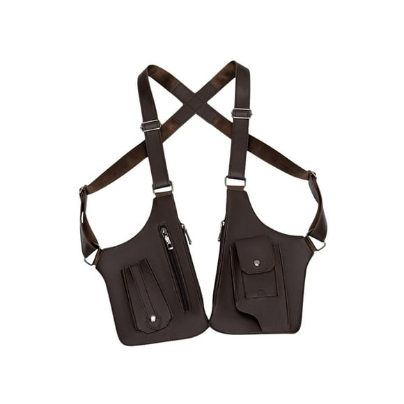 Bolso de hombro debajo del brazo, doble bolsa de hombro, antirrobo, práctico y moderno bolso de hombro debajo del brazo de cuero PU para ir de Marrón