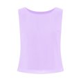 thumbnail image 1 of JanJean Débardeur d'Été Décontracté Sans Manches pour Femmes, Léger, en Chiffon, Col Rond, Lavande 3TG, 1 of 6