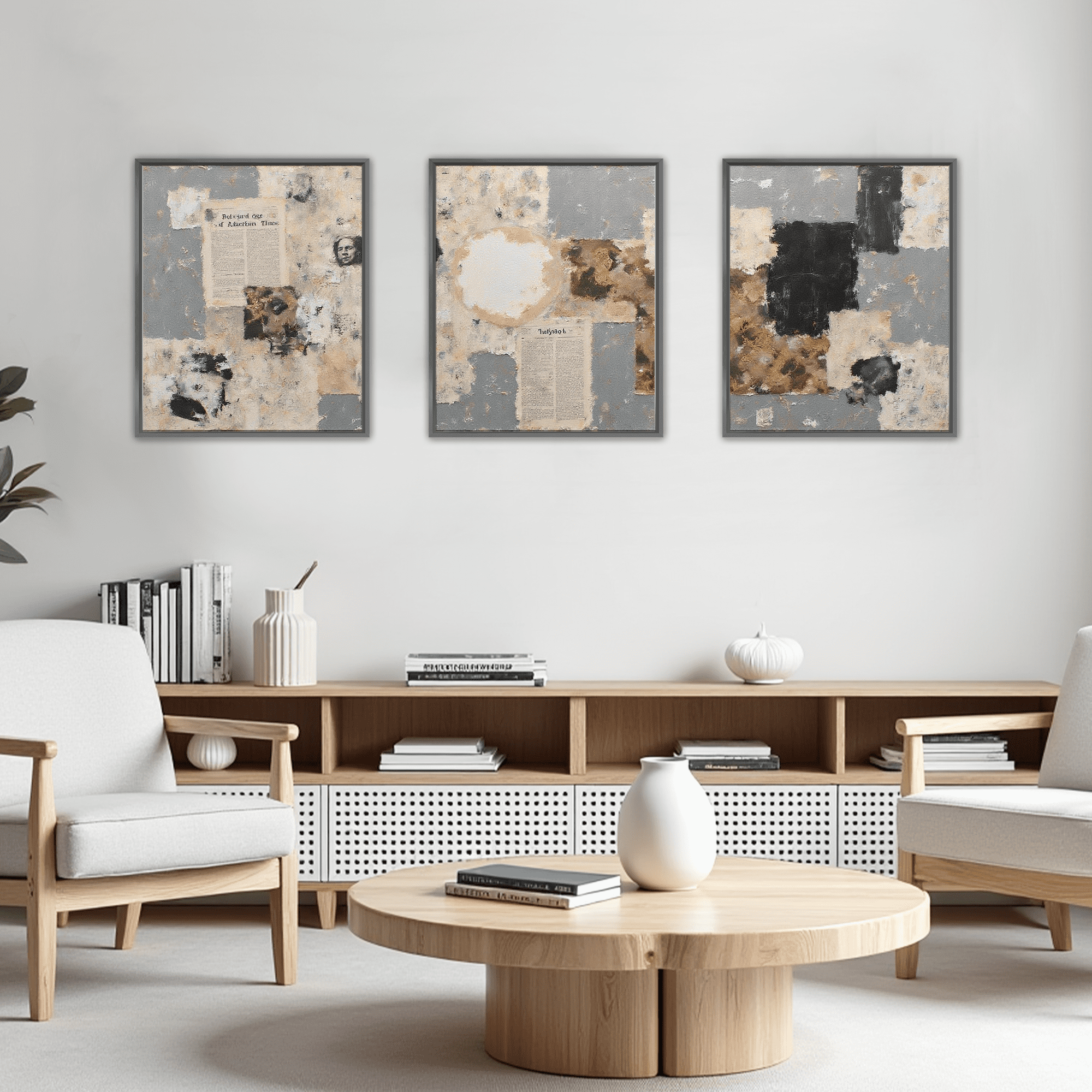 MAYEERTY Modern Abstract Wall Art Painting, Living Room Decor, Black Aluminum Alloy Frame, 7.87"x9.84"