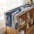 thumbnail image 6 of Navy White 60 Inch Table Runner, Marble Modern Artwork Farmhouse Dresser Scarf Cotton & Linen Tablerunner for Dining/Kitchen Island/Holiday Party Décor 13" x 60", 6 of 9