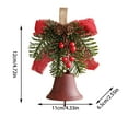 thumbnail image 5 of Rustic Christmas Bell Ornament - Metal Hanging Bell with Pine Needles, Berries, and Bow for Tree & Decor, Christmas Bell Ornaments Rustic Hangable Metal Bell With Pines Needles Berries, 5 of 6