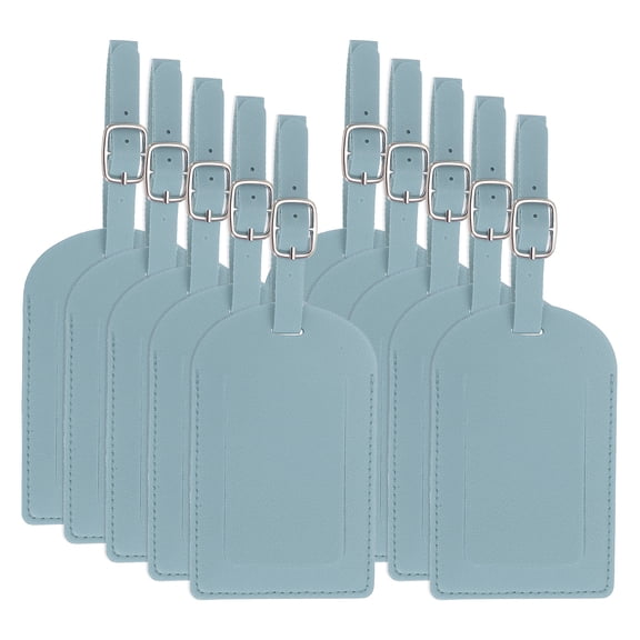 Uxcell Leather Luggage Tag, 50 Pcs Luggage Tags Pu Bag Tags for Suitcases Airplane Travel Essentials, Light Blue