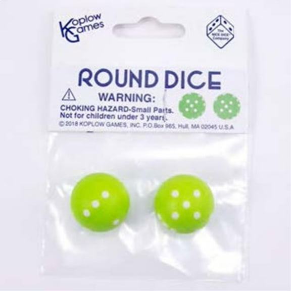 d6 Green w/White (2) New