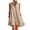 Khaki, variant on Women Summer Dress Notched V Neck Front Zip Up Swimsuit Cover Up Shirt Sleeveless Ruffle Hem Beach Vacation Mini Sun Dress Green M