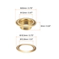 thumbnail image 2 of Juego de 20 ojales con arandelas de 12 mm, kit de ojales de metal cobre para cortinas, lonas, bolsas de cuero DIY, dorado, 2 of 6