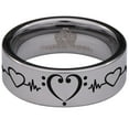 thumbnail image 2 of Bass Clef Heart Heartbeat Tungsten Carbide Ring, 2 of 9