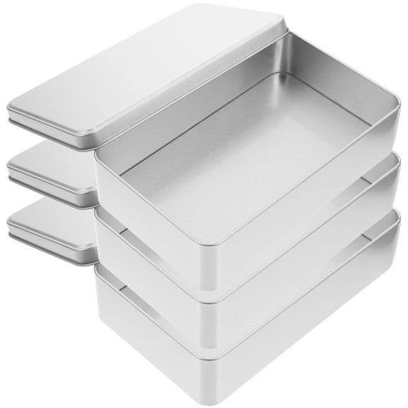 OUNONA  3 Pcs Wedding Gift Tins Candy Storage Container Wicker Basket Cookie Silver