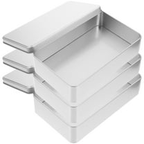 OUNONA 3 Pcs Wedding Gift Tins Candy Storage Container Wicker Basket Cookie Silver