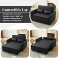 thumbnail image 4 of LUCKHAO 51.5" Modern Convertible Sleeper Sofa Bed with Three USB Ports, PU Leather Sofa with Pull-Out Bed Loveseat Sofa Couch for Living Room (Brown / Black ), 4 of 13