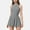 Gray, variant on Women's High Neck Sleeveless Activewear Romper with Flowy Skirt Overlay and Built-In Shorts - Large, Gray