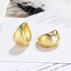 thumbnail image 4 of 1 Pair French Style Retro Hoop Earrings Golden Plated Small Thick Oval Ear Buckle Earrings------Product code 81920, 4 of 5