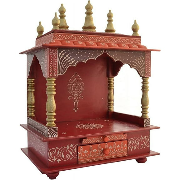 Jodhpur Handicrafts Wooden Temple/Home Temple/Pooja Mandir/Pooja Mandap/with Light