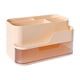 thumbnail image 2 of Caja de almacenamiento organizadora de sobremesa de gran capacidad para portabolígrafos | Estantería de cajón de plástico Rosa blanco 20x12.2x10.6cm | Organizador de escritorio multicompartimento, 2 of 6