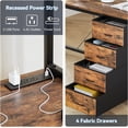 thumbnail image 3 of NEILA Brown U-Shaped Desk with Power Outlets & RGB LED Lights – 79" Reversible L-Shaped Computer Desk with Drawers, Monitor Stand, Storage Shelves – Perfect for Home Office, Gaming, and Work, 3 of 8