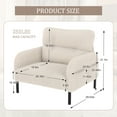 thumbnail image 7 of Modern Accent Chair,Armchair,Corduroy Fabric Sofa Chairs,Upholstered Armchair for Living Room,Bedroom,Office,Beige, 7 of 7