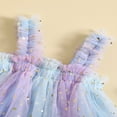 thumbnail image 4 of Robe d'Été pour Filles Tout-Petits Robe Décontractée Sans Manches à Bretelles Imprimé Étoiles Robe en Tulle Colorée Violette 3-4 Ans, 4 of 8