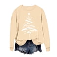 thumbnail image 1 of COM1950s Chandails en Molleton de Noël pour Femmes, Sweat à Capuche Imprimé de Noël pour Femmes, Col Rond Manches Longues, Hauts de Noël pour Femmes, Sweat à Capuche Femmes, Longs Chandails en Molleton pour Femmes, 1 of 5
