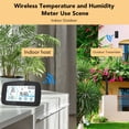 thumbnail image 4 of Cordless Hygrometer , Accurate Temperature Humidity Gauge with Large Screen Forecasts Weather, Remote Outdoor Sensor, ABS Material for Home Office Indoor Outdoor, 4 of 7