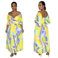 thumbnail image 4 of Esme Pleated Maxi Dress Blue |Green |Yellow, 4 of 4