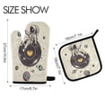 thumbnail image 2 of Yayeee Oven Mitts and Pot Holder Set of 2 Heat Resistant Kitchen Gloves Baking Hot Pad, Beige Astronaut Planet, 2 of 5