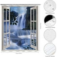 thumbnail image 2 of Waterfall Shower Curtain, Window Shower Curtain, Nature Landscape Shower Curtain Set Waterproof Bath Curtain Bathroom Decor with 12 Hooks, 72x72 inches, 2 of 6
