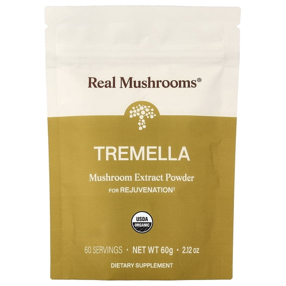 Real Mushrooms Tremella, Organic Mushroom Extract Powder, 2.12 oz (60 g)