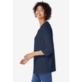 thumbnail image 3 of Woman Within Plus Size Perfect Three-Quarter Sleeve V-Neck Tunic, 3 of 6