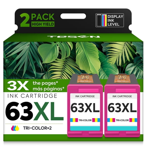 63XL Ink Cartridge Replacement for HP Ink 63 HP63 HP63XL Compatible for HP Officejet 4650 5258 5200 3830 5255 4655 4652 5252 Deskjet 3630 3634 1112 E