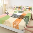 thumbnail image 3 of Homewish Geometric Stripes Circle 3pcs Twin Sheet Sets for Female Men Teens,Vintage Aesthetic Twin Fitted Sheet,Abstract Geometric Breathable Flat Sheet,Breathable Home Decor, 3 of 7