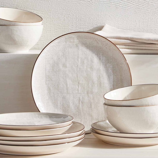 Better Homes & Gardens Stoneware Cream Murphy 12PC Dinnerware Set