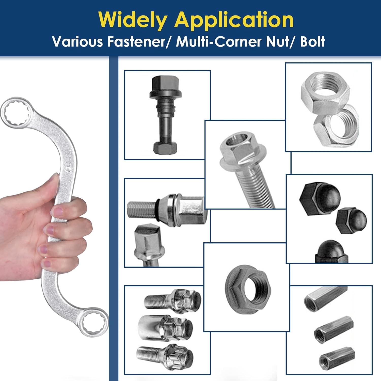 S-Type Box End Wrench Set, Metric, 5-Piece, 10x11mm to 18x19mm, CR-V Steel, with Rolling Pouch