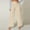 Beige, variant on Sakmal Women's Pants Khakis Work Wide Leg Dressy Trousers Pink High Waisted Plain Full Length Pants with Pockets