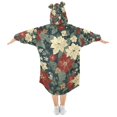 thumbnail image 2 of FORMRS Wearable Blanket Hoodie with Sleeves for Kids Cozy Flannel Sweatshirt, Christmas Blooms, 2 of 7