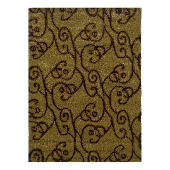Linon Trio Milard Hand Tufted Polyester 8'x10' Rug in Green